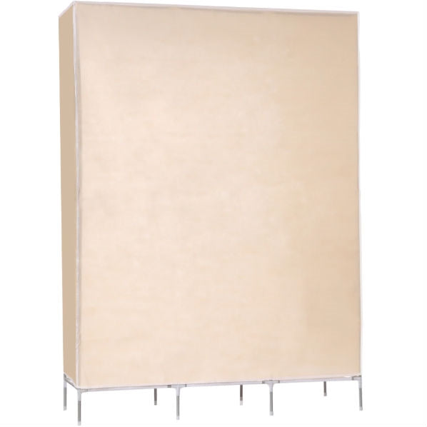 Beige 68-inch Portable Closet Wardrobe Clothes Rack Storage Shelf - Deals Kiosk