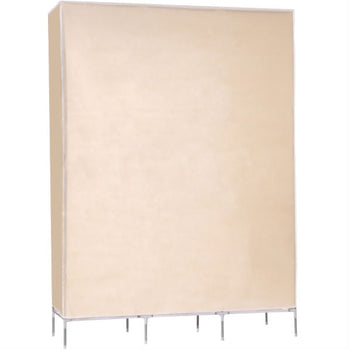 Beige 68-inch Portable Closet Wardrobe Clothes Rack Storage Shelf - Deals Kiosk