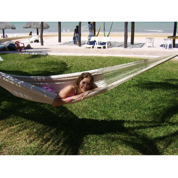 13-FT Long Handmade Yucatan Style Hammock in Natural Beige Color - Deals Kiosk