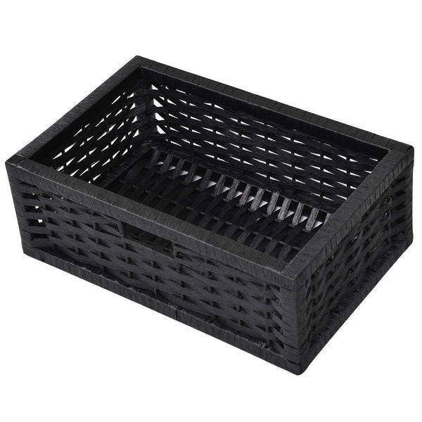 Black Wicker Storage Chest 3 Drawers Top Shelf - Deals Kiosk