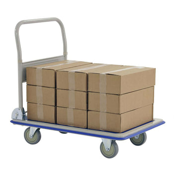 Heavy Duty Folding 4 Wheeled Blue Cart Dolly - Deals Kiosk