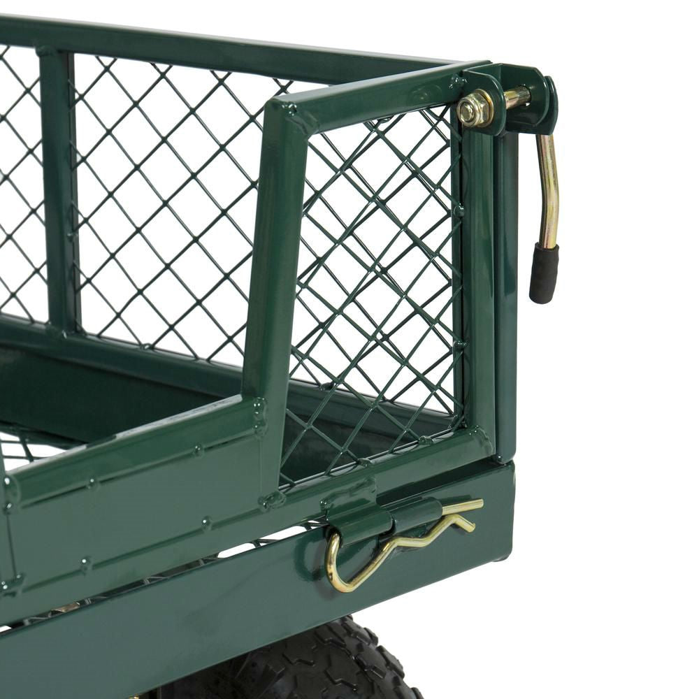 Heavy Duty Green Steel Garden Utility Cart Wagon with Removable Sides - Deals Kiosk
