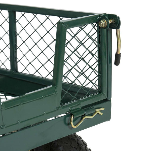Heavy Duty Green Steel Garden Utility Cart Wagon with Removable Sides - Deals Kiosk