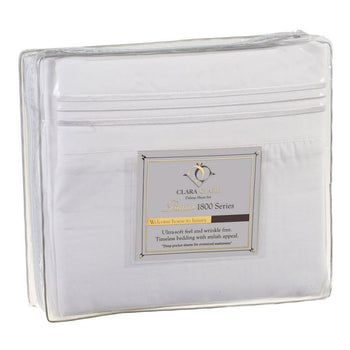 Queen size 4 Piece Sheet Set in White Microfiber - Deals Kiosk