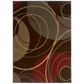 Indoor Brown Abstract Area Rug (8'2 x 10')