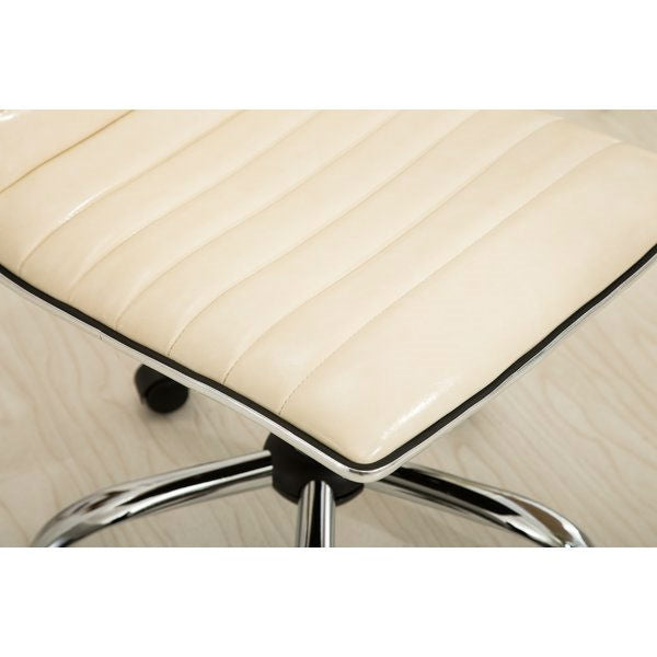 Heavy Duty Beige Channel-Tufted Conference Chair - Deals Kiosk