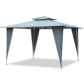 11.5ft x 11.5ft Steel Gazebo Canopy Awning Tent Gray - Deals Kiosk