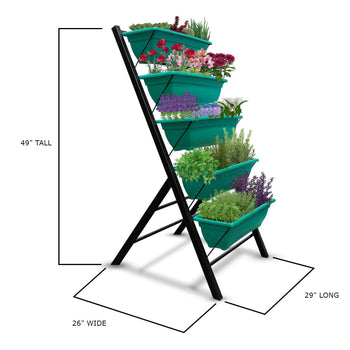 4 FT 5 Tier Green Vertical Garden Indoor/Outdoor Elevated Planter - Deals Kiosk