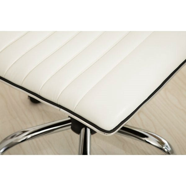 Heavy Duty White Channel-Tufted Conference Chair - Deals Kiosk