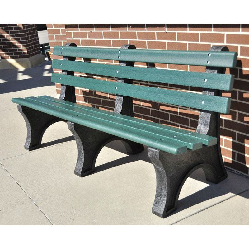 Green Commercial Quality Outdoor Garden Eco-Friendly Plastic 4-Ft Park Bench