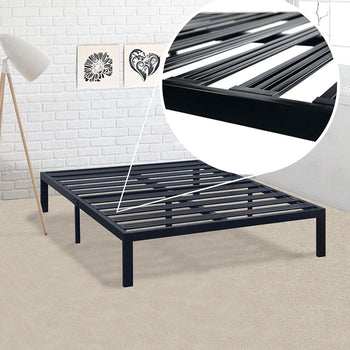 King Metal Platform Bed Frame with Heavy Duty Slats - Deals Kiosk