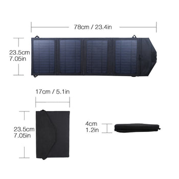 14-Watt Folding Solar Panel Backup 5V USB Battery Charger - Deals Kiosk