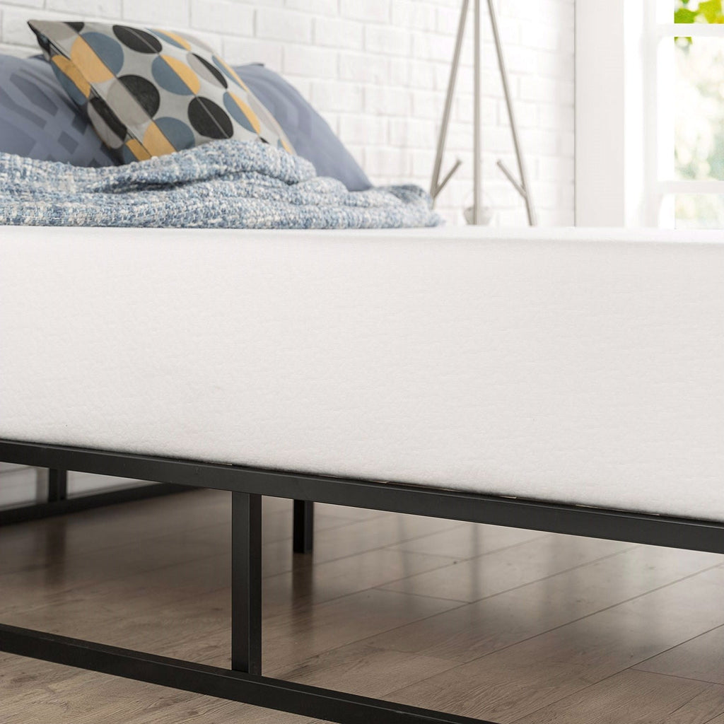 King size Modern 10-inch Low Profile Metal Platform Bed Frame with Wood Slats - Deals Kiosk