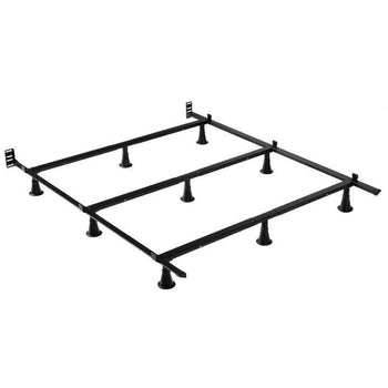 Full-size Heavy Duty 9-Leg Metal Bed Frame with Headboard Brackets - Deals Kiosk
