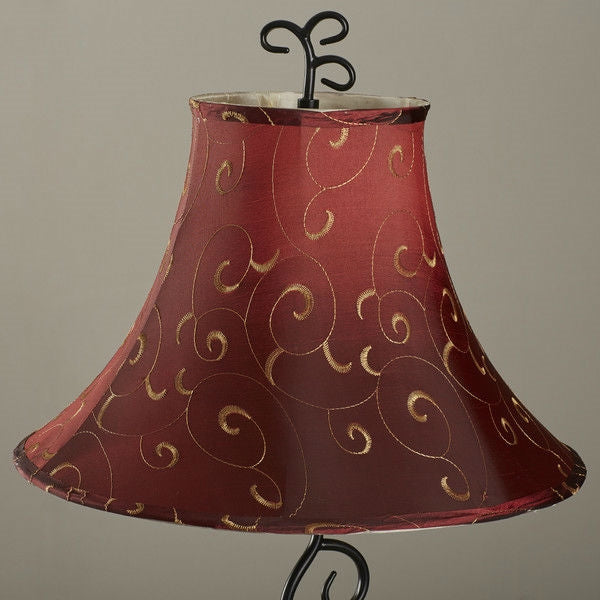 Contemporary 61-inch Tall Floor Lamp with Red and Gold Bell Shade - Deals Kiosk