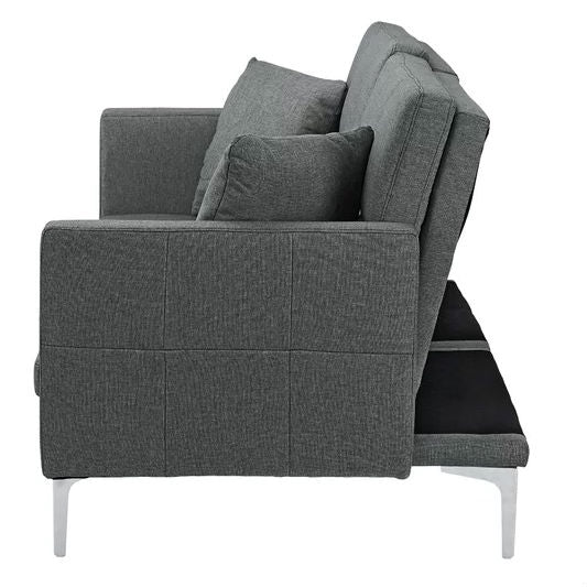Grey Linen Split-Back Modern Sleeper Sofa Couch - Deals Kiosk