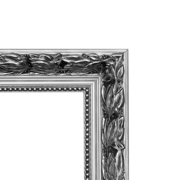 Large 38 x 26 inch Bathroom Wall Mirror with Baroque Style Silver Wood Frame - Deals Kiosk