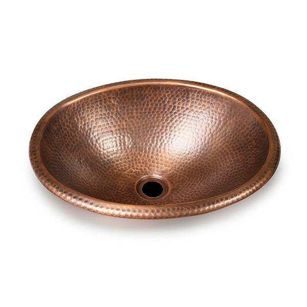 Hammered Copper Oval Bathroom Sink Vessel 17 x 13 inch - Deals Kiosk