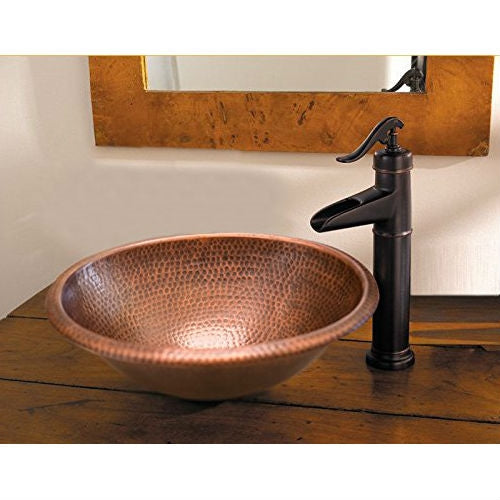 Hammered Copper Oval Bathroom Sink Vessel 17 x 13 inch - Deals Kiosk