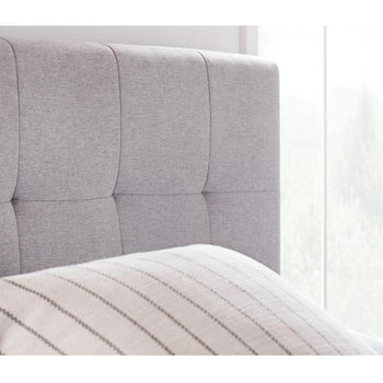 Queen size Stone Gray Upholstered Tufted Platform Bed Frame with Headboard - Deals Kiosk
