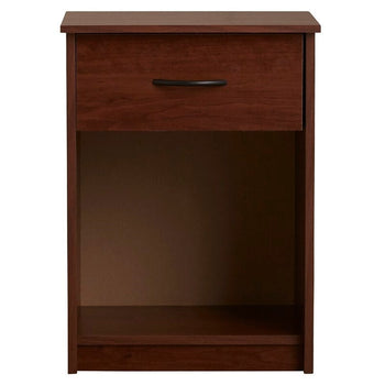 Bedroom 1-Drawer Nightstand End Table in Medium Brown Wood Finish - Deals Kiosk