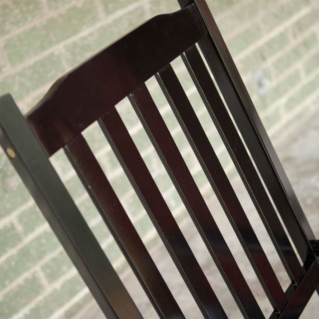 Indoor/Outdoor Patio Porch Black Slat Rocking Chair - Deals Kiosk