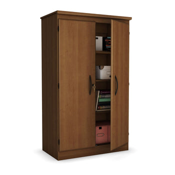 Cherry 2-Door Storage Cabinet Wardrobe Armoire Bedroom Living Room Home Office