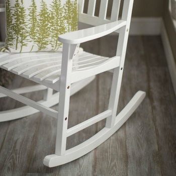 Indoor/Outdoor Patio Porch White Slat Rocking Chair - Deals Kiosk