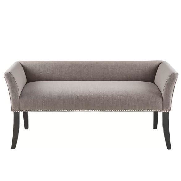Modern Mid-Century Grey Upholstered Accent Bench - Deals Kiosk