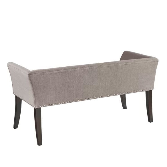 Modern Mid-Century Grey Upholstered Accent Bench - Deals Kiosk
