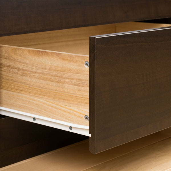King size Modern Espresso Platform Bed Frame with 6 Storage Drawers - Deals Kiosk