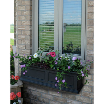 36-inch Window Box Planter in Black Polyethylene