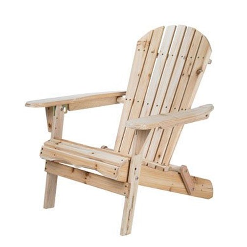 Folding Adirondack Chair for Patio Garden in Natural Wood Finish - Deals Kiosk
