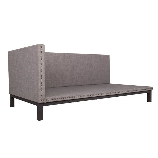 Grey Linen Fabric Upholstered Mid-Century Modern Daybed - Deals Kiosk