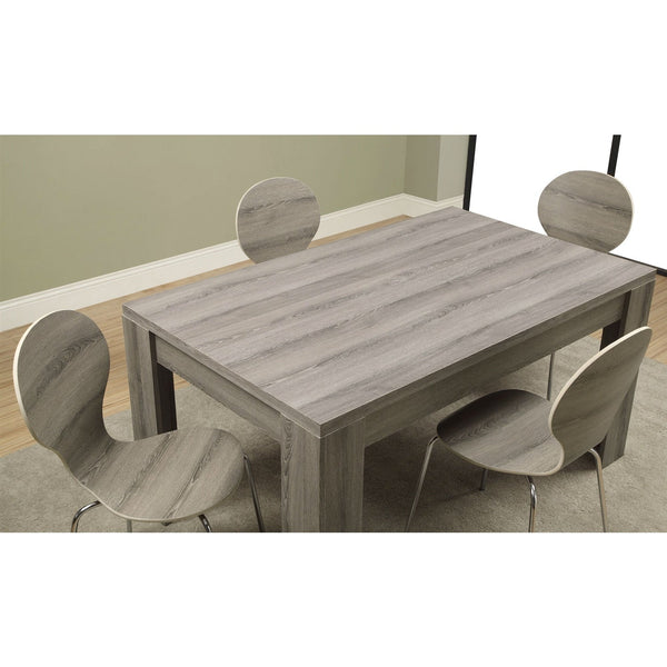 Modern Block Leg Rectangular Dining Table in Dark Taupe Wood Finish - Deals Kiosk