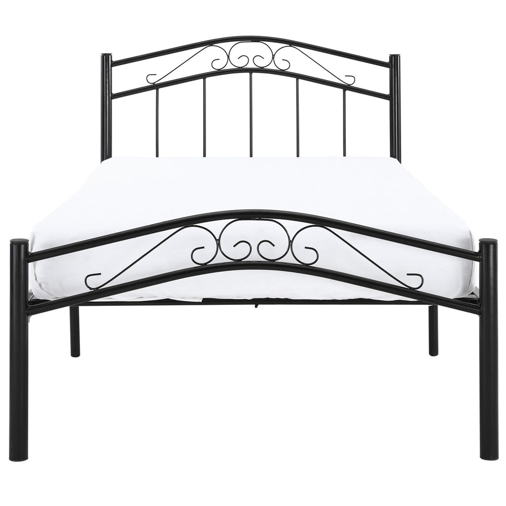 Twin size Black Metal Platform Bed with Headboard and Footboard - Deals Kiosk