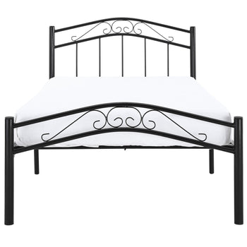 Twin size Black Metal Platform Bed with Headboard and Footboard - Deals Kiosk