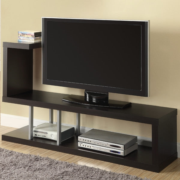 Modern Entertainment Center TV Stand in Cappuccino Finish - Deals Kiosk