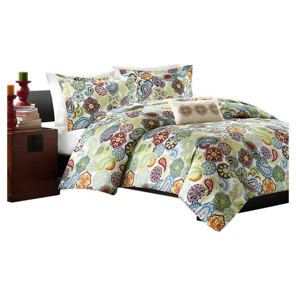 King size Multi Color Paisley 4 Piece Bed Bag Comforter Set - Deals Kiosk