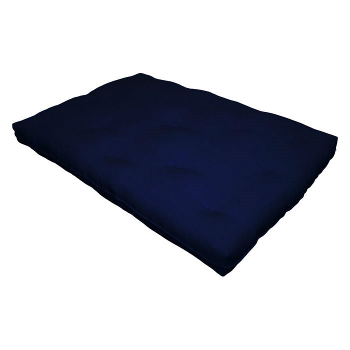 Full size 8-inch Thick Cotton Poly Futon Mattress in Navy Blue
