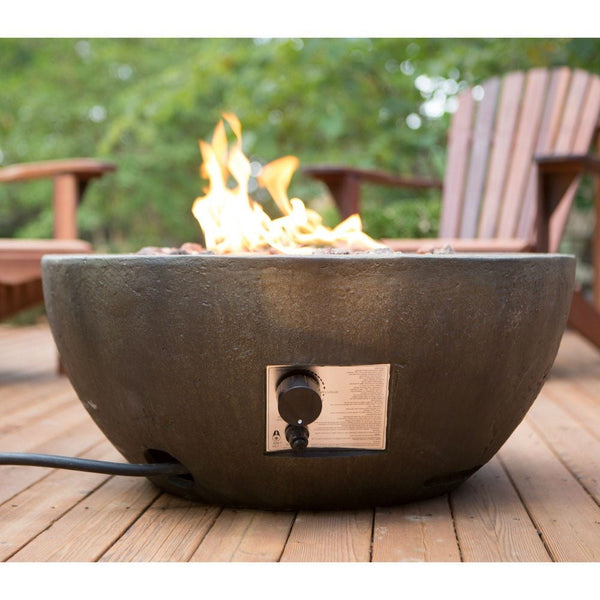 28-inch Round Gray Enviro Stone Natural Gas Fire Pit Bowl - Deals Kiosk