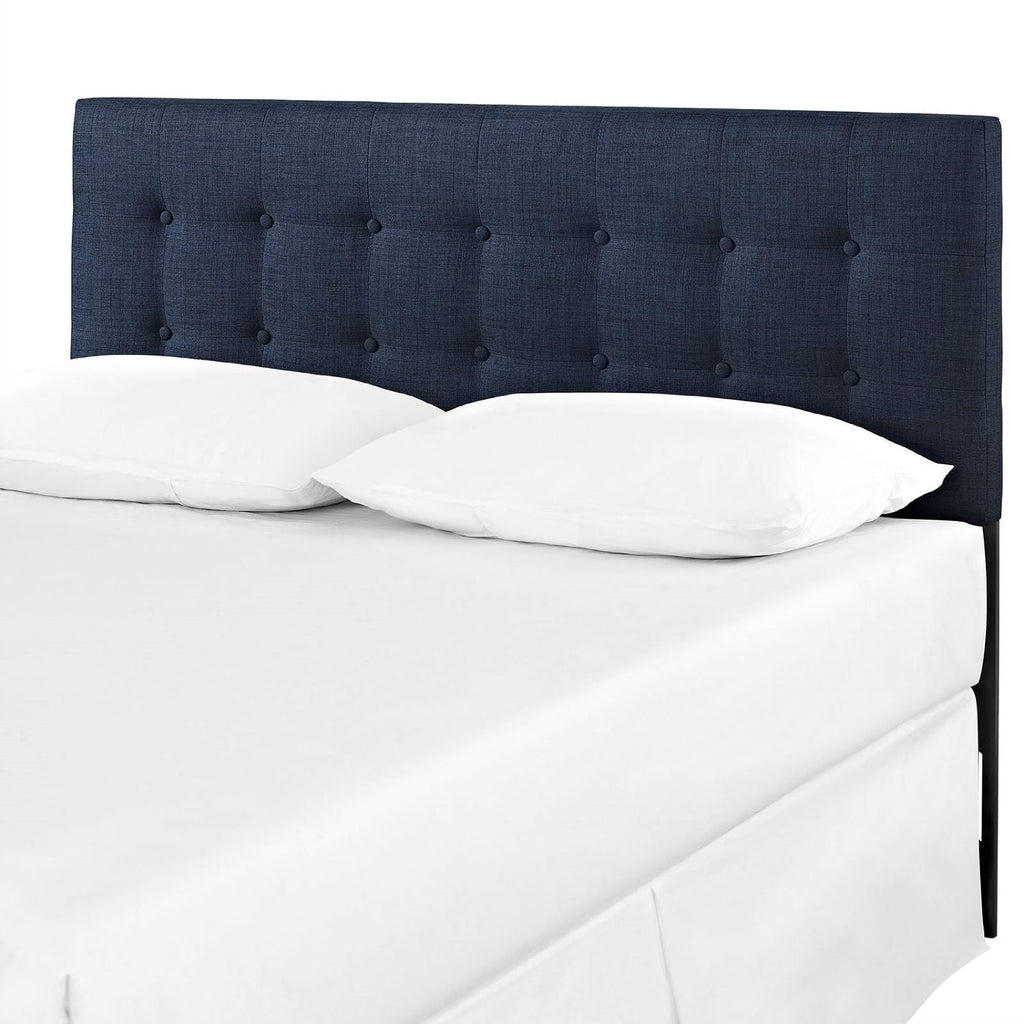 Full size Navy Fabric Modern Upholstered Headboard - Deals Kiosk