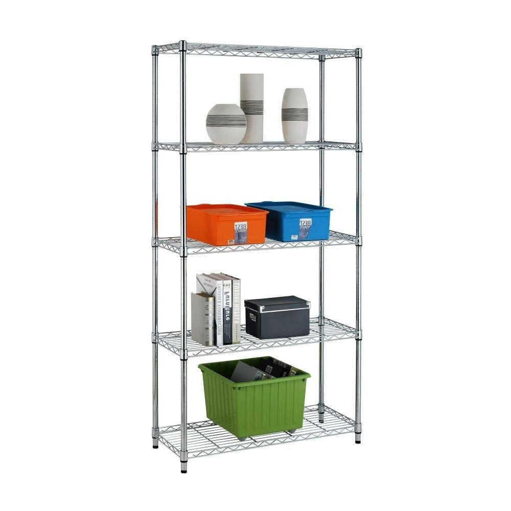 Heavy Duty 5-Shelf Metal Storage Rack Shelving Unit - Deals Kiosk