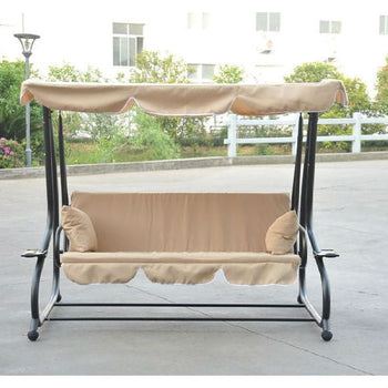 Outdoor Canopy Swing Patio Porch Shade Deck Bed in Sand - Deals Kiosk