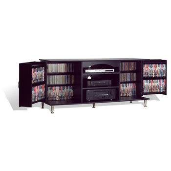 60-inch Plasma TV Stand with Media Storage in Black Finish - Deals Kiosk