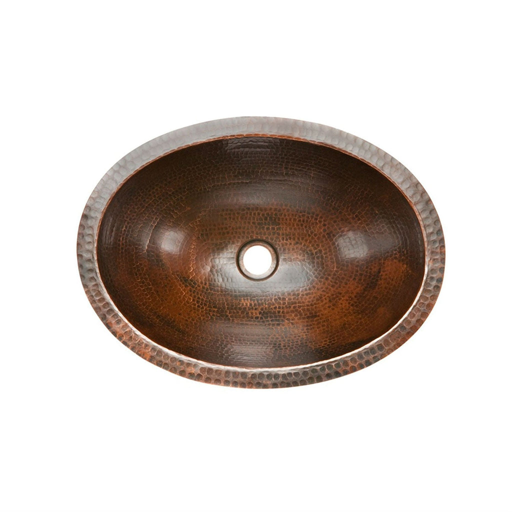 Oval Hammered Copper Bathroom Vessel Sink 17 x 12 inch - Deals Kiosk