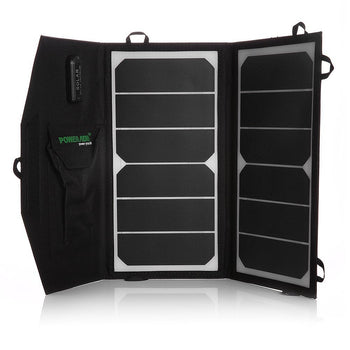 14-Watt Folding Solar Panel Charger for Smartphone iPhone Galaxy and More - Deals Kiosk