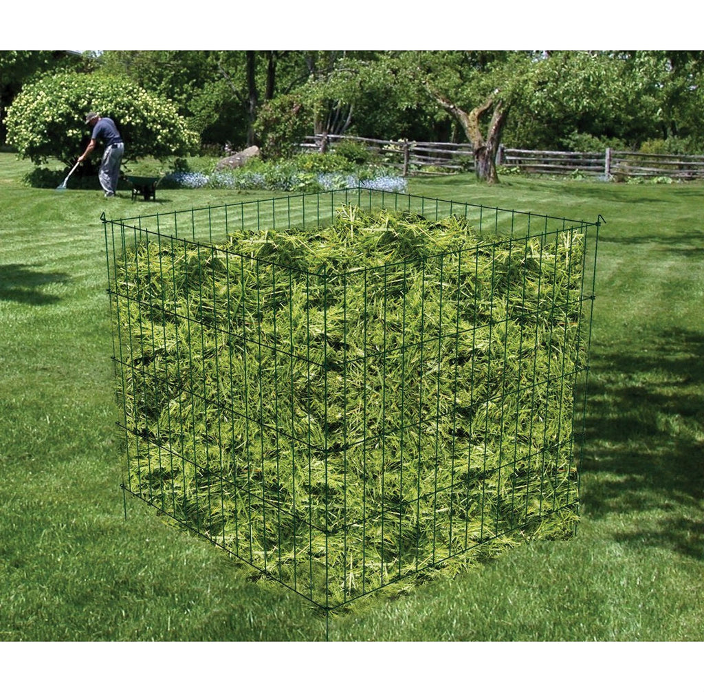 Steel Metal Wire 3-ft Compost Bin in Green - Make your own Garden Soil at Home - Deals Kiosk