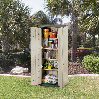 Heavy Duty Vertical Outdoor Cabinet Weather Resistant Storage Shed - Deals Kiosk