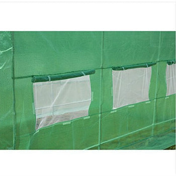 Greenhouse Kit 10 x 20 Ft with Heavy Duty Steel Frame and Green PE Cover - Deals Kiosk